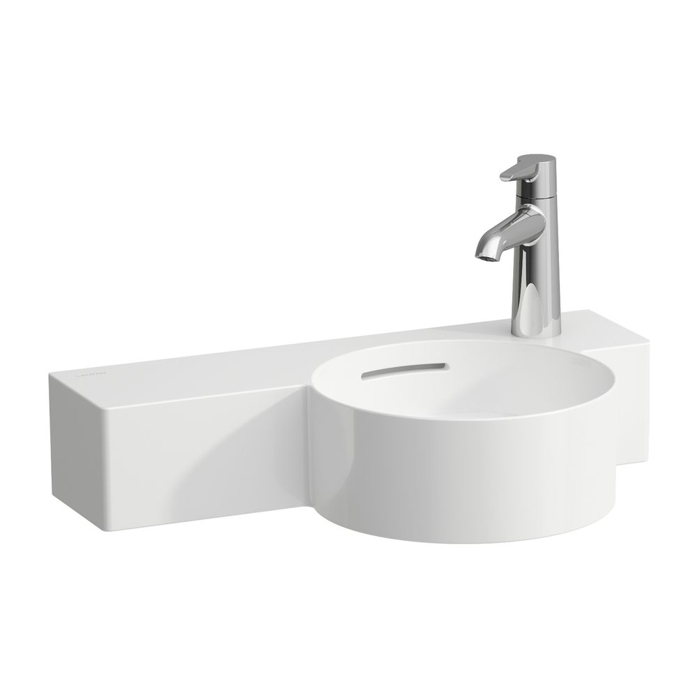 Lavabo LAUFEN Val 315x550x155 mm, avec trou de robinet à droite, trop-plein, rangement à gauche, blanc mat