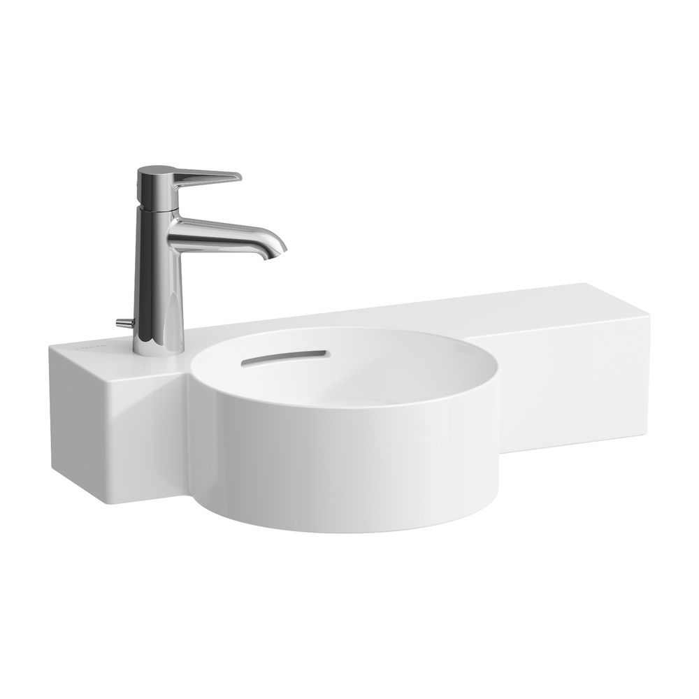 Laufen Lavabo Val 315x550x155 mm, avec 1 trou de robinet à gauche, trop-plein, encoche à droite découpable, LCC Blanc