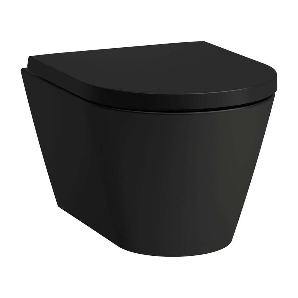 WC suspendu Tiefspül de Laufen Kartell, 490x370 mm, sans rebord, finition courte Noir mat