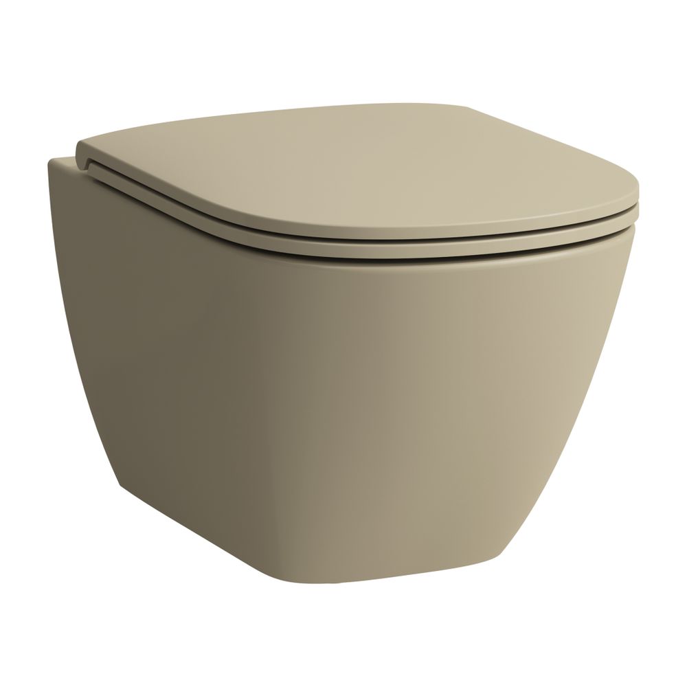 WC suspendu Laufen Lua à chasse d'eau profonde, 530x360 mm, sans rebord, fixation dissimulée, Bahamabeige
