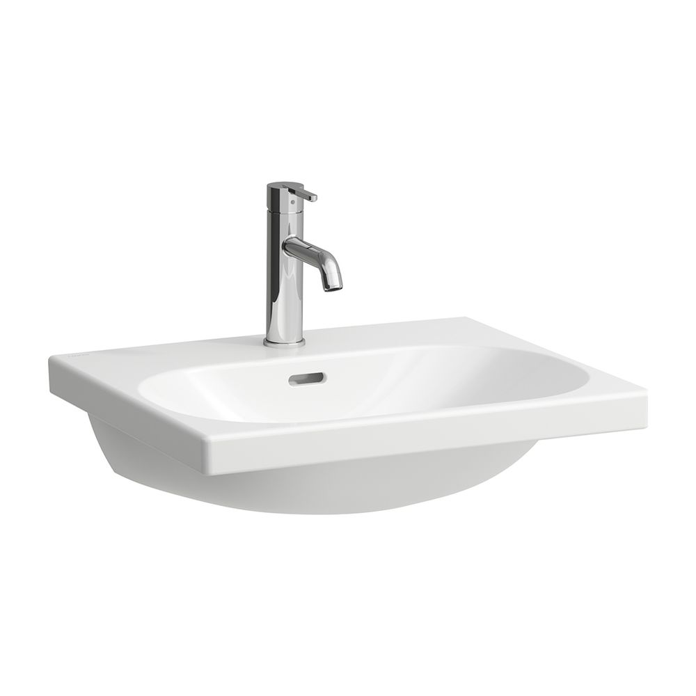 Laufen Lavabo sur colonne Lua 460x550x180mm, sans trou de robinetterie, trop-plein, canal de trop-plein fermé en bas, Blanc