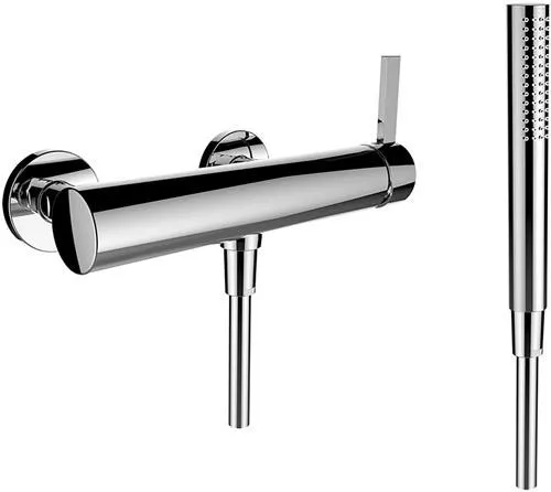 Mitigeur monocommande LAUFEN Kartell, apparent, avec flexible en plastique 1800 mm et pommeau de douche TwinStick, chromé