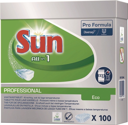 Pastilles pour lave-vaisselle SUN PROFESSIONAL All in 1 100 unités - 1 boîte = 100 unités — lot de 100 pièces