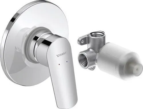 Duravit No.1 Set mitigeur monocommande encastré, 1 consommateur, chromé, 1 consommateur, 27 l/min, rosette ronde
