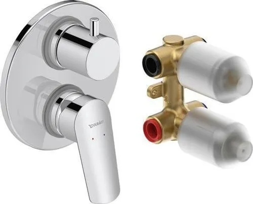 Duravit No.1 Kit mitigeur monocommande encastré, 2 utilisateurs, chromé, avec vanne de commutation, 19 l/min, rosace ronde