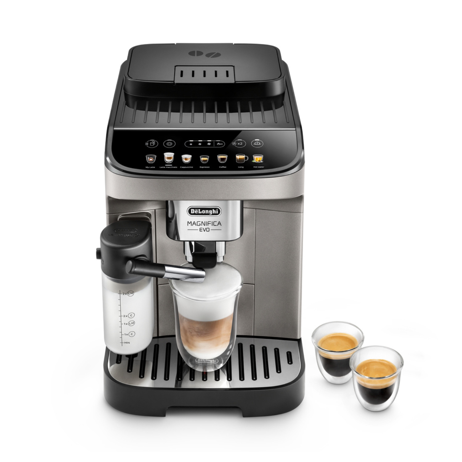 Machine à café automatique De'Longhi Magnifica Evo ECAM290.81.TB avec mousseur à lait - Titanium Black