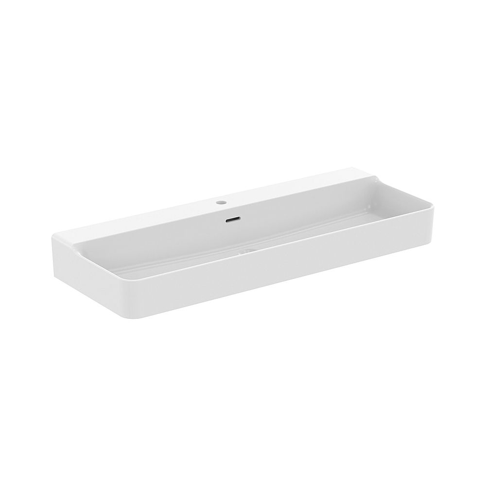 Ideal Standard Lavabo Conca, 1 trou de robinetterie, avec trop-plein 1200x450x165 mm, blanc soyeux