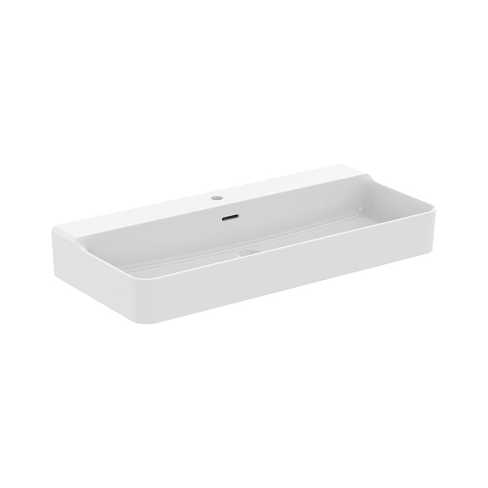 Ideal Standard Lavabo Conca 1 trou de robinet, avec trop-plein 1000x450x165mm finition satinée blanc soyeux