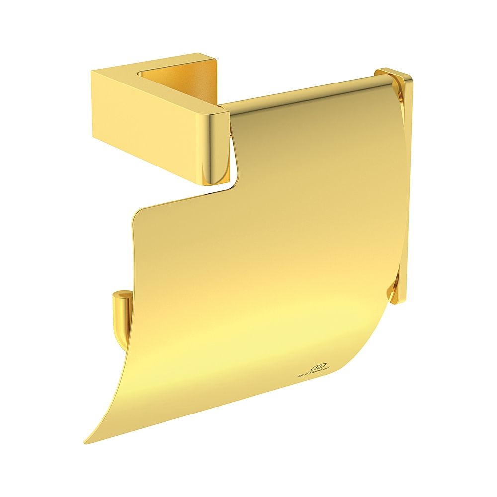 Support de rouleau de papier Conca Cube, angulaire, Brushed Gold