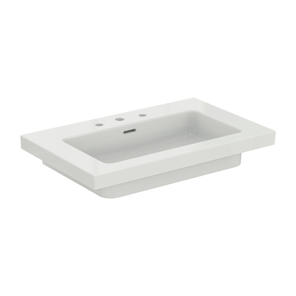 Lavabo meuble Extra 3 trous de robinetterie avec trop-plein Ideal Standard 810x510x150mm blanc