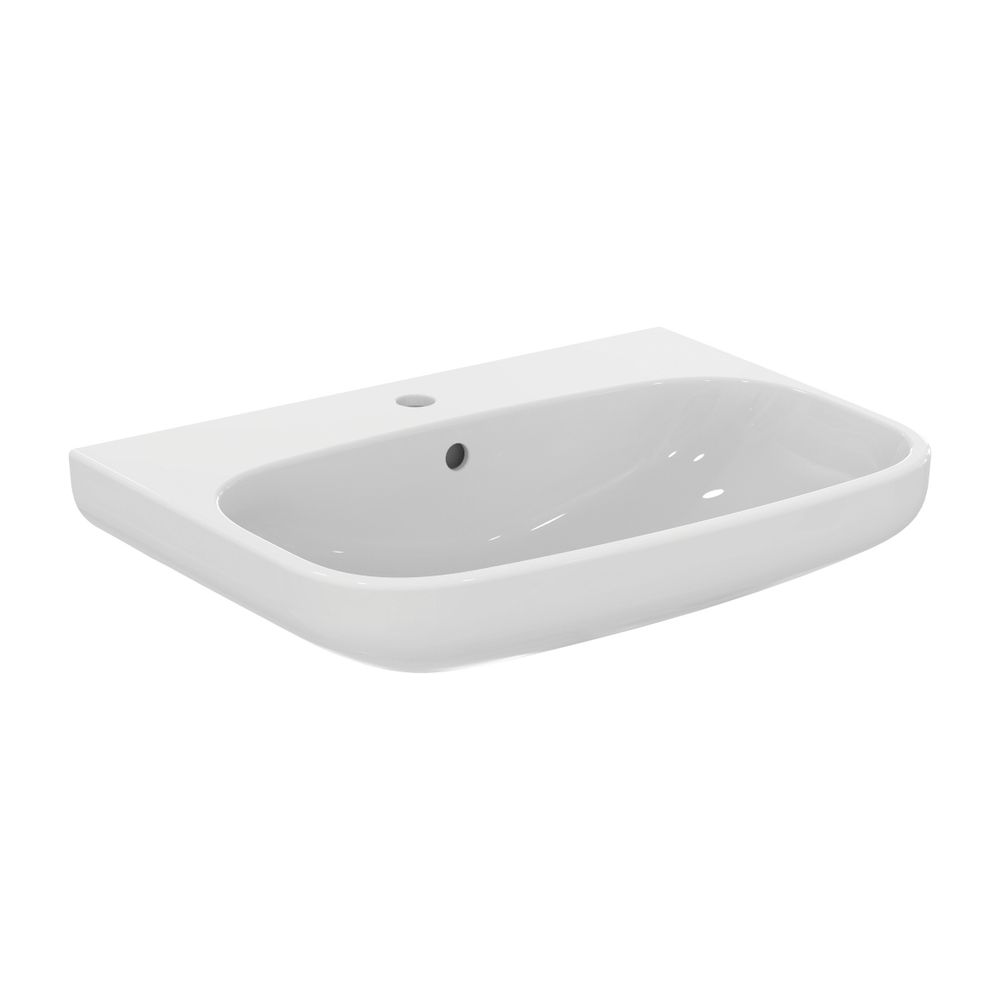 Lavabo Ideal Standard i.life A 1 avec trou de robinetterie et trop-plein 650x480x150mm Blanc avec IdealPlus