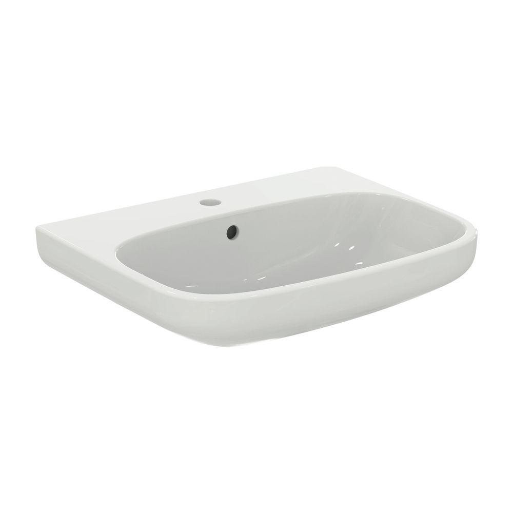 Lavabo Ideal Standard i.life A 1 avec trou de robinetterie et trop-plein 600x480x150mm Blanc avec IdealPlus