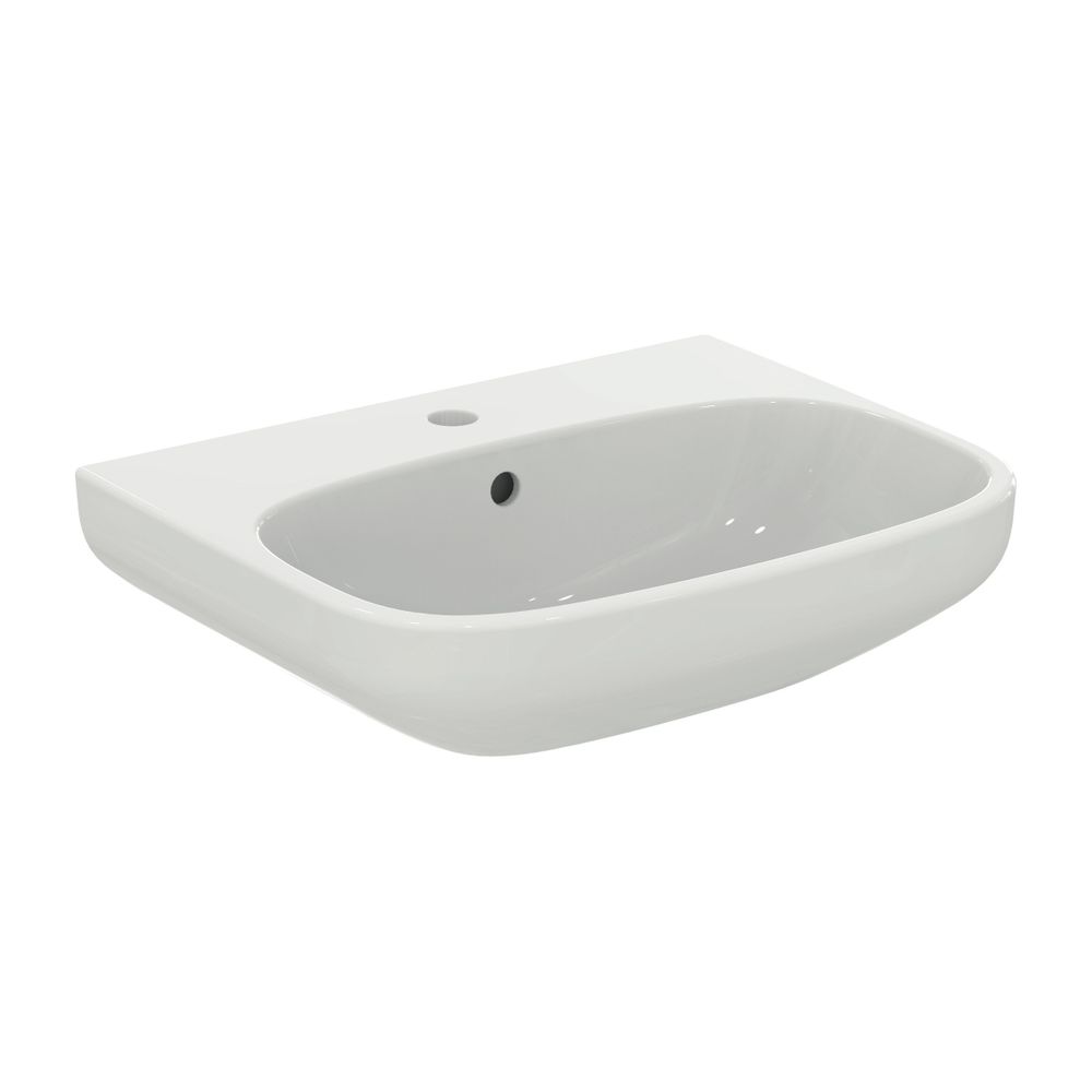 Lavabo Ideal Standard i.life A 1 avec trou de robinet et trop-plein 550x440x150mm Blanc avec IdealPlus