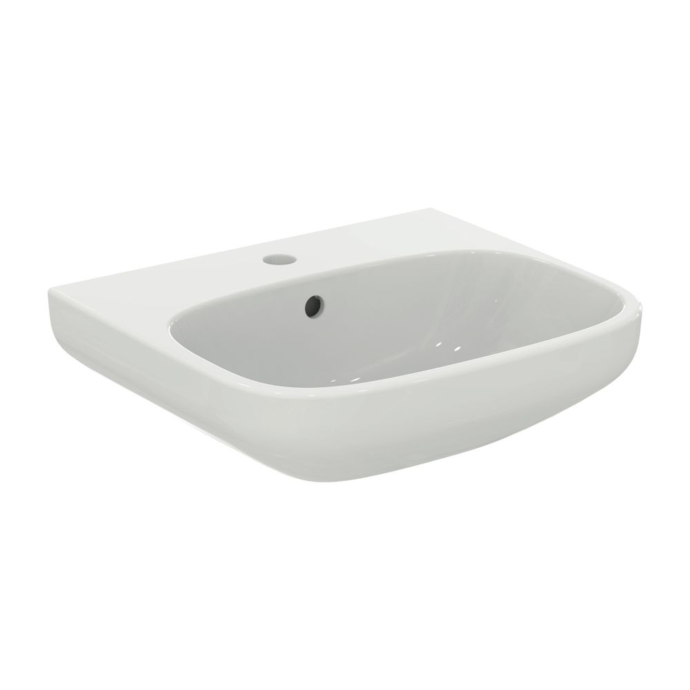 Lavabo Ideal Standard i.life A 1 avec trou de robinetterie et trop-plein 500x440x150mm Blanc avec IdealPlus