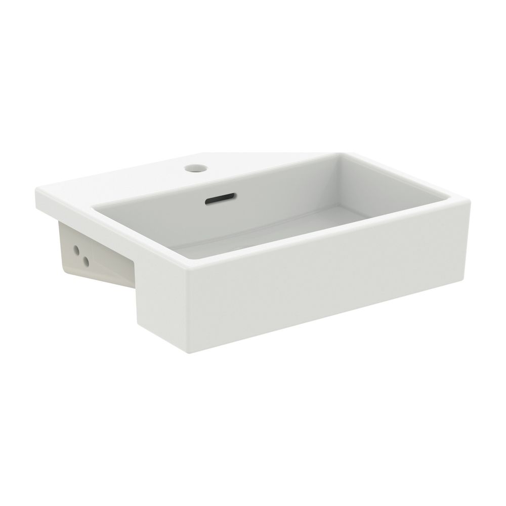 Ideal Standard Lavabo à encastrer Extra, 1 trou de robinetterie, avec trop-plein 500x420x145mm, Blanc soyeux