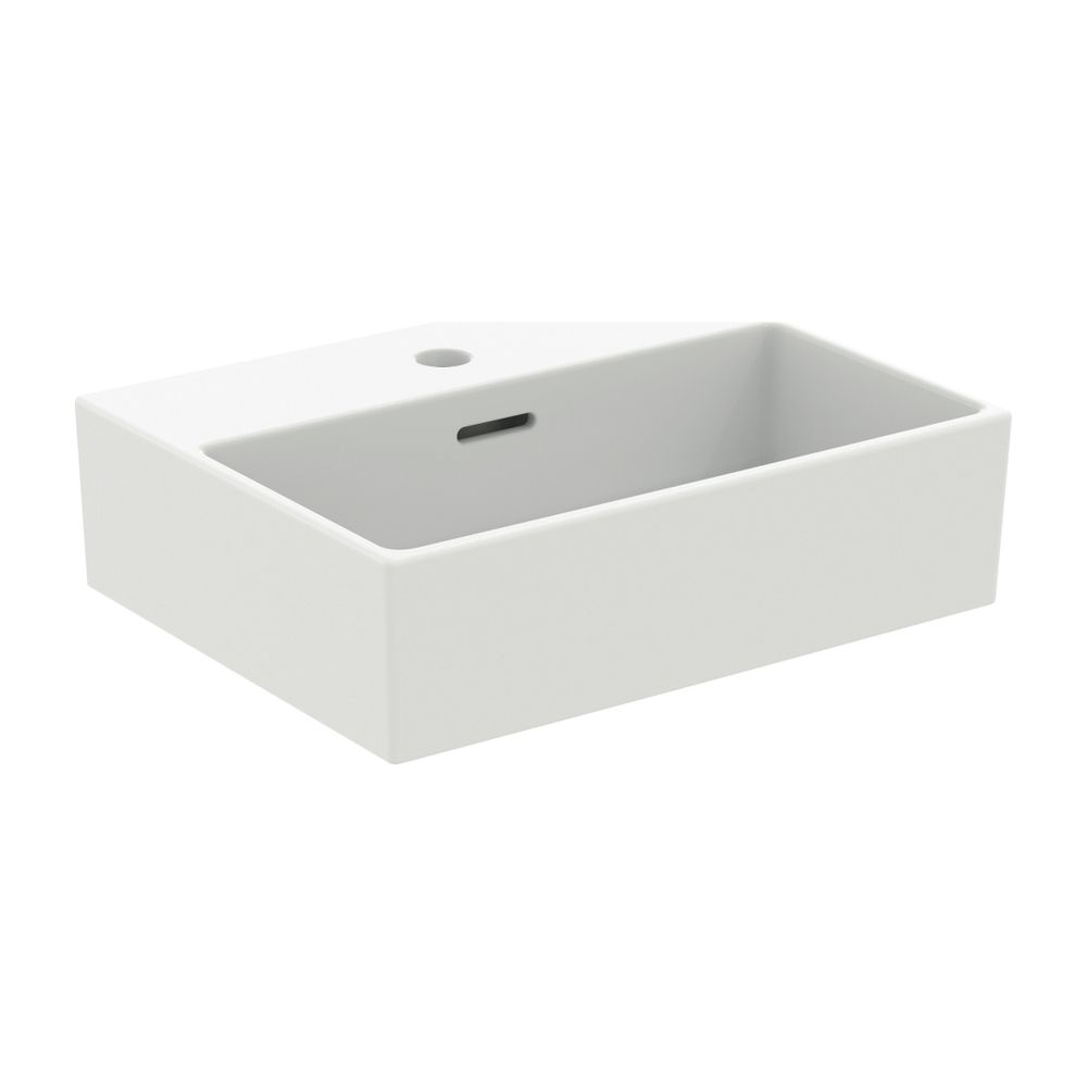Ideal Standard Lavabo à main Extra, 1 trou de robinet, avec trop-plein 450x350x150mm, poncé, blanc soyeux