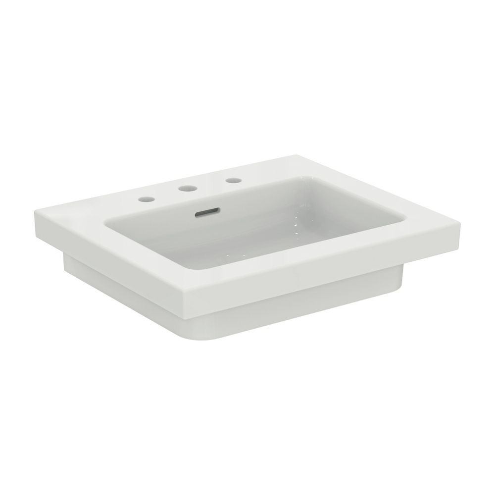 Lavabo meuble Ideal Standard Extra 3 trous de robinetterie avec trop-plein 610x510x150mm Blanc avec IdealPlus
