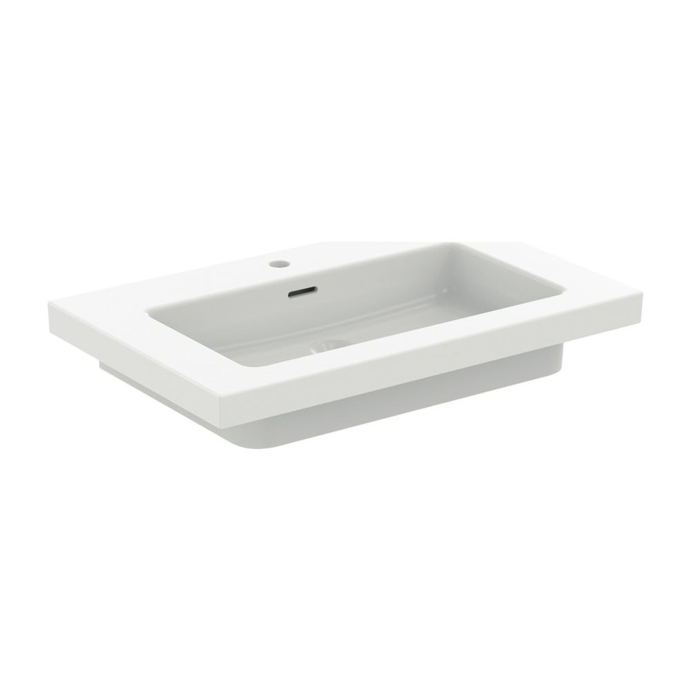 Lavabo meuble Ideal Standard Extra 1 trou de robinetterie, avec trop-plein 810x510x150mm Blanc soyeux