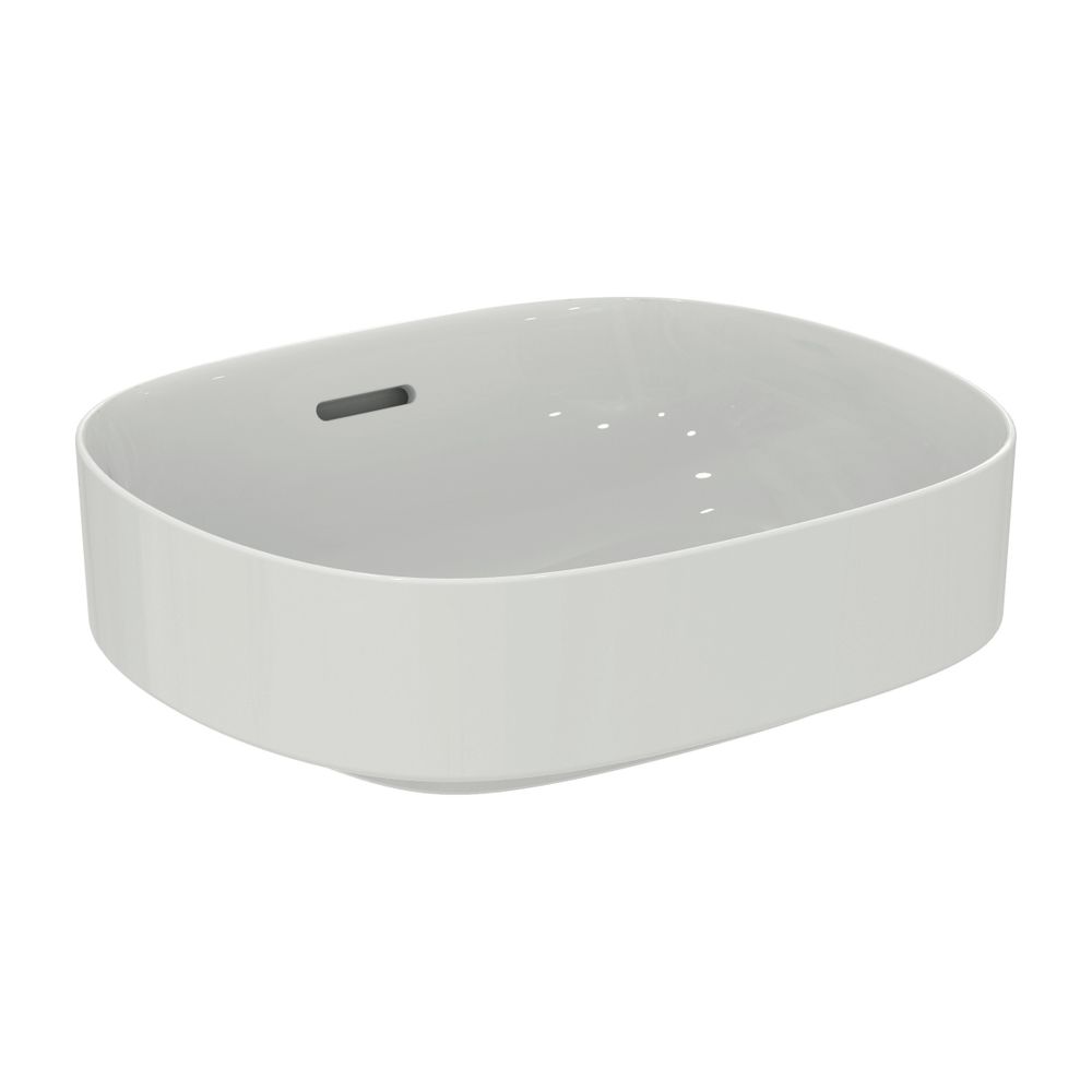 Lavabo mural Linda-X sans trou de robinetterie avec trop-plein Ideal Standard 450x380x130mm blanc avec IdealPlus
