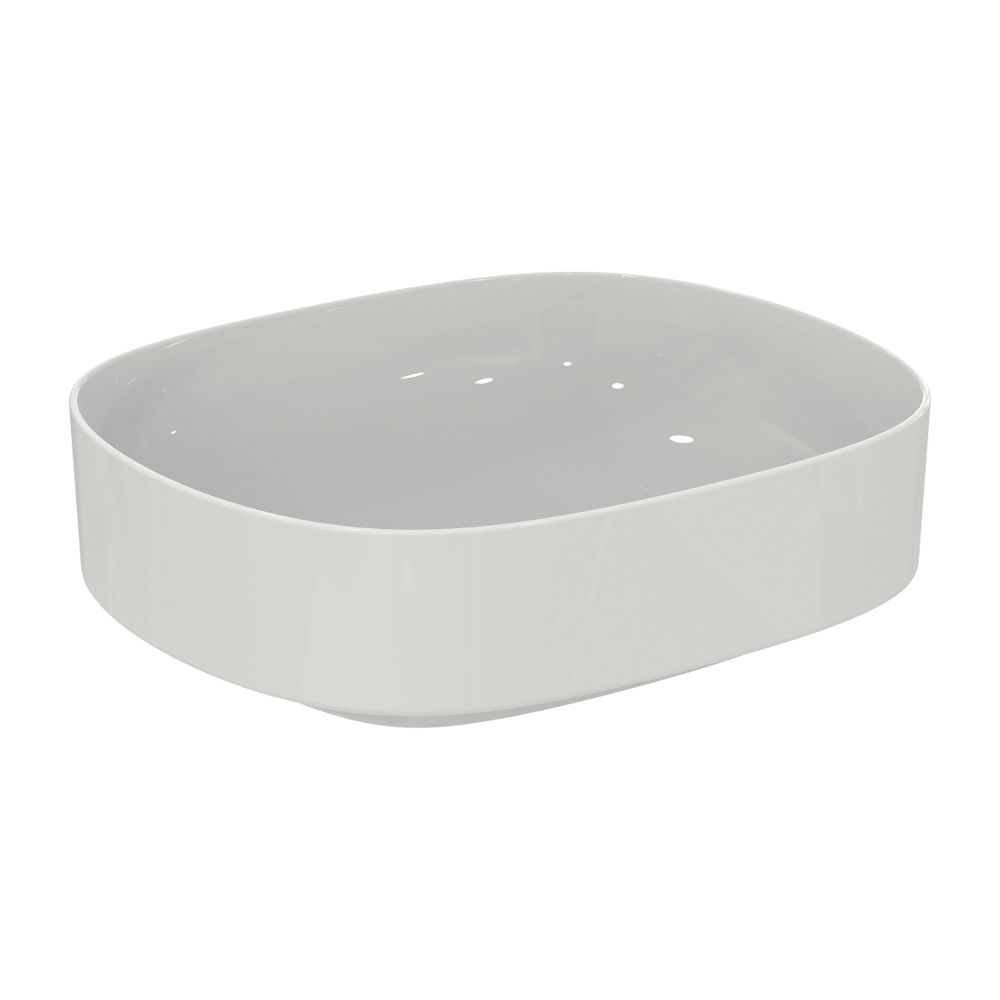 Lavabo sur meuble Ideal Standard Linda-X sans trou de robinetterie sans trop-plein 450x380x130mm Blanc avec IdealPlus