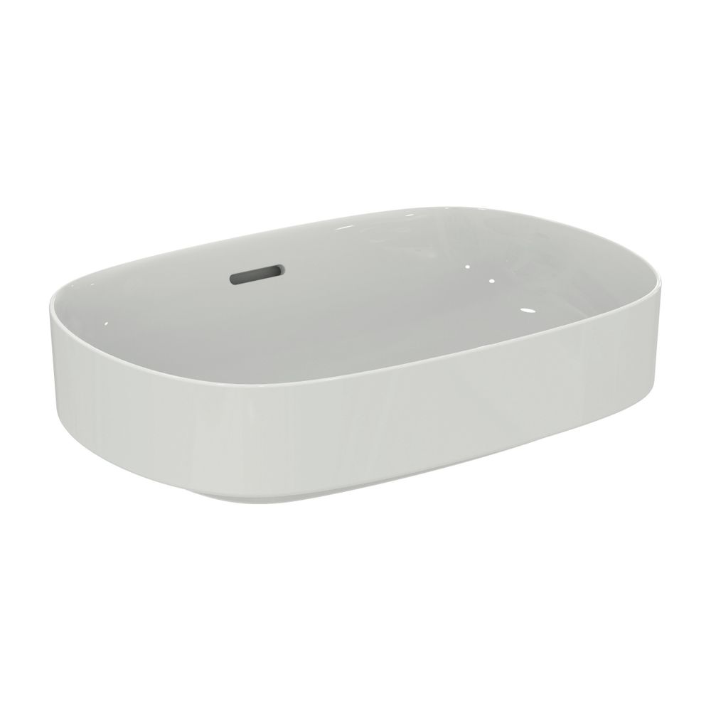 Lavabo mural Linda-X sans trou de robinetterie avec trop-plein Ideal Standard 550x380x130mm blanc avec IdealPlus