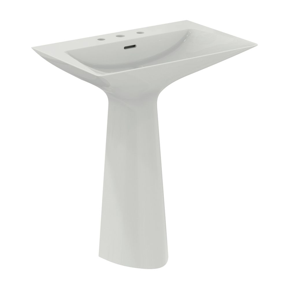 Lavabo colonne Ideal Standard Tipo-Z 3 trous de robinetterie avec trop-plein 740x470x900mm Blanc
