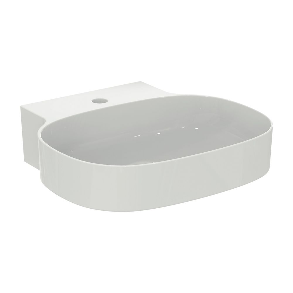 Lavabo Ideal Standard Linda-X 1 trou de robinetterie sans trop-plein 500x480x135mm poli blanc IP