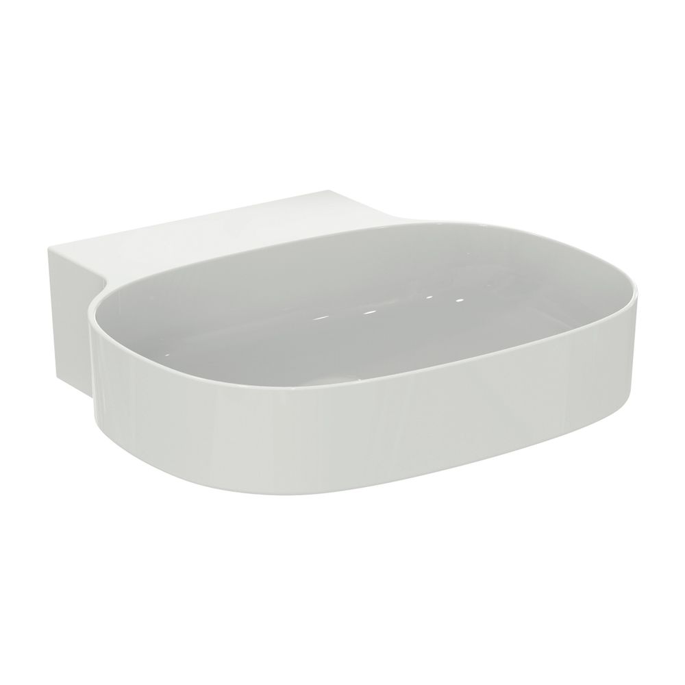 Lavabo Ideal Standard Linda-X sans trou de robinetterie sans trop-plein 500x480x135mm poli blanc IP