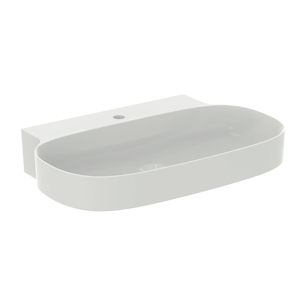 Lavabo Ideal Standard Linda-X 1 avec trou de robinetterie, sans trop-plein 750x500x135mm brossé Blanc soyeux