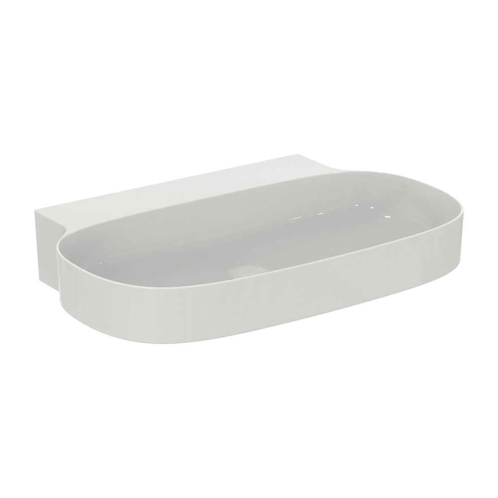 Lavabo Ideal Standard Linda-X sans trou de robinet et sans trop-plein 750x500x135 mm poncé Blanc