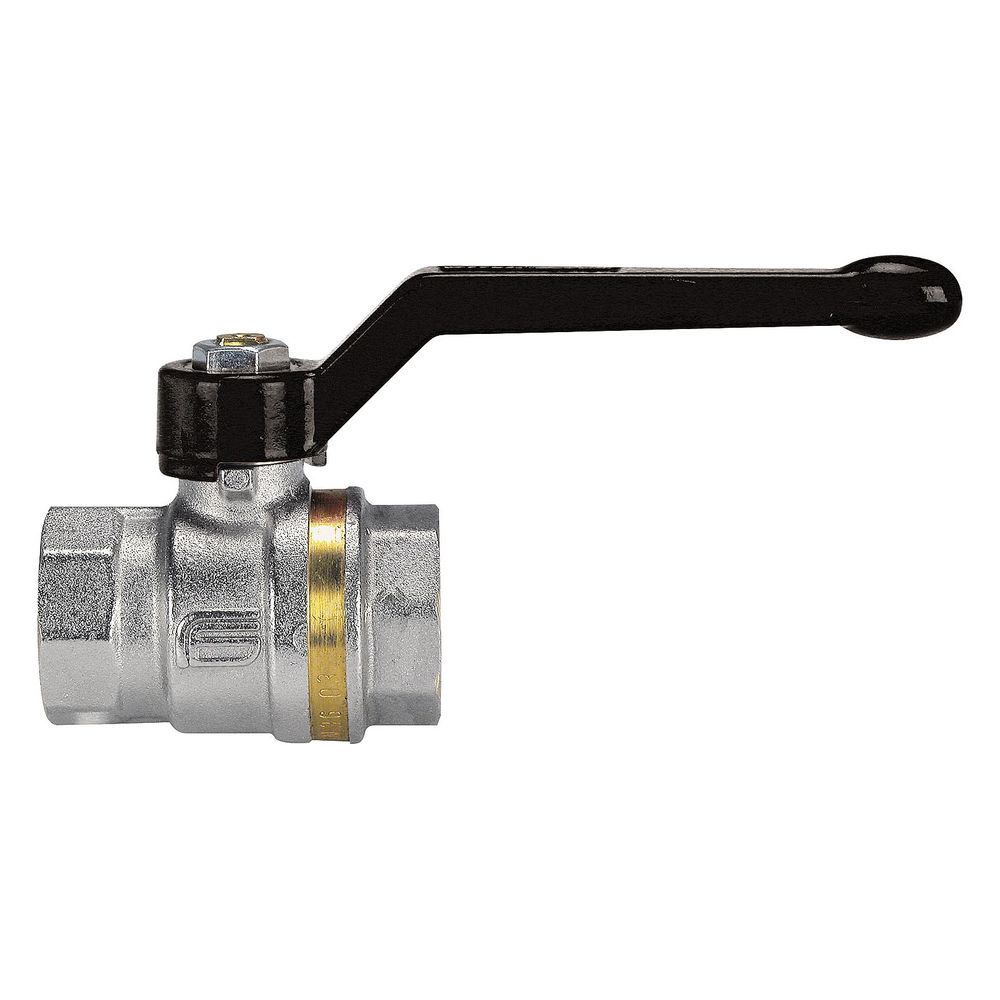 Robinet à bille IG/IG Effebi à levier aluminium, DN 80 3", CW617N, laiton nickelé, référence 0801N411