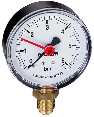 Manomètre 0-10 bar, diamètre 50 mm, raccord 1/4" radial