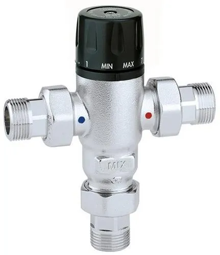 Mélangeur thermostatique Caleffi CA avec clapets anti-retour 3/4" 30-65 °C, réglable