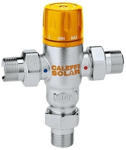 Mitigeur thermostatique réglable, solaire 3/4 pouce, 30-65 °C, chromé