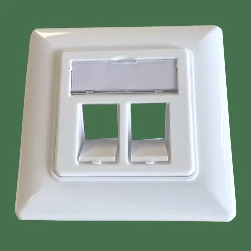 Televes Keystone - Cadre avec couvercle en blanc signal, pour 2 ports RJ45, blanc (TCR26A)