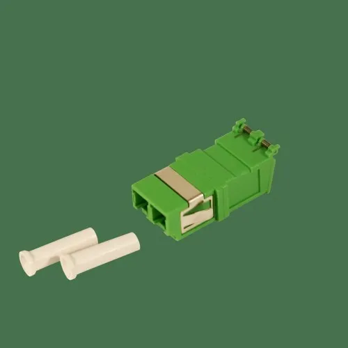 Adaptateur LC/LC duplex METZ CONNECT pour fibres monomodes, avec couvercle (femelle-femelle), vert (233214)