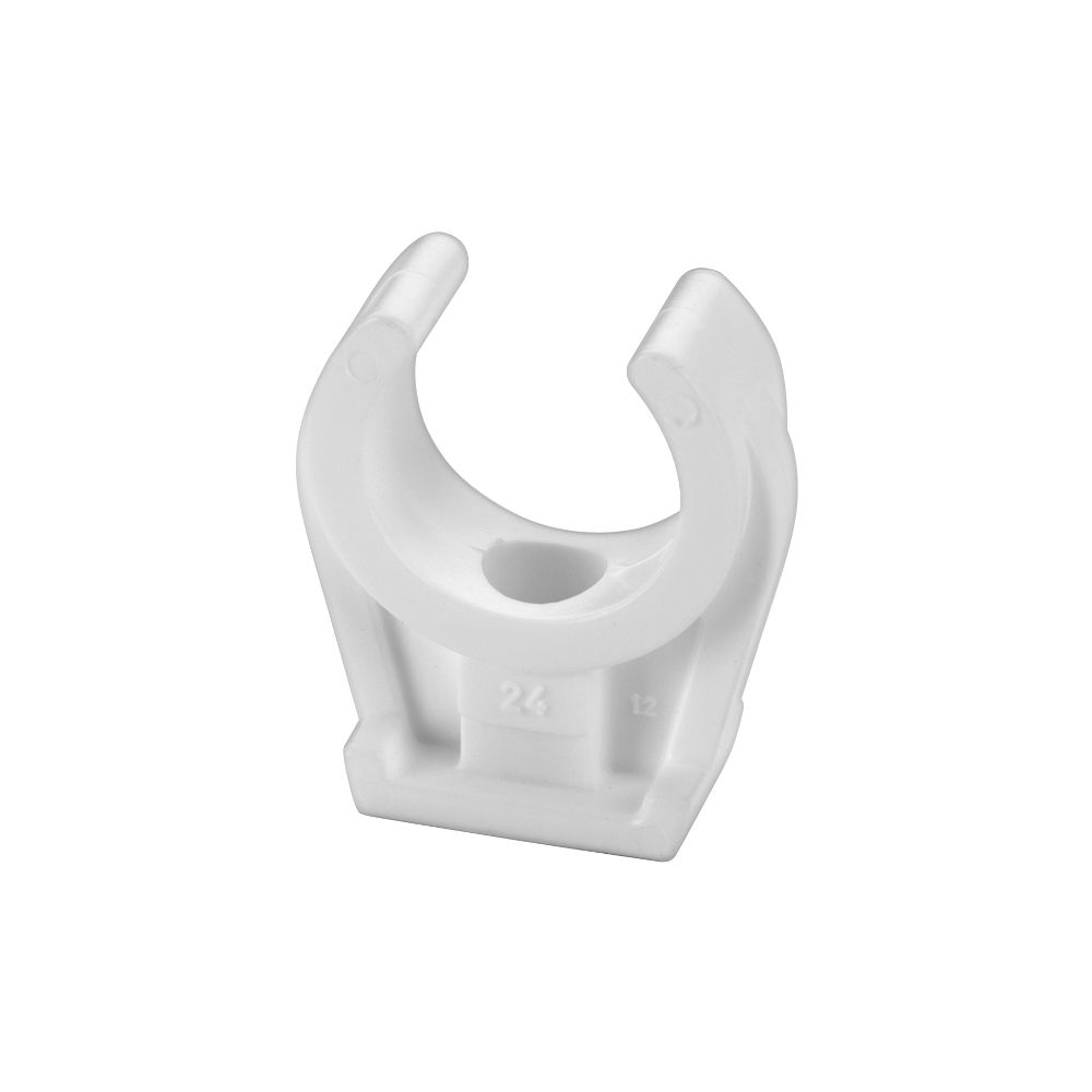Flamco Flamco Fix KS Clip de fixation de tuyau 6 en plastique avec douille filetée laiton, Blanc