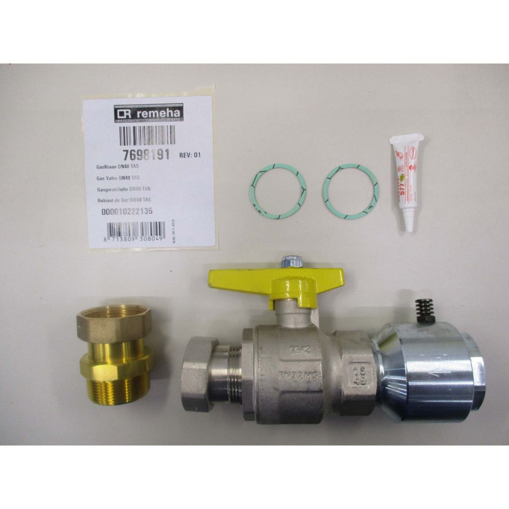 Robinet à gaz Remeha, DN 40, avec sécurité de décharge thermique, 7698191