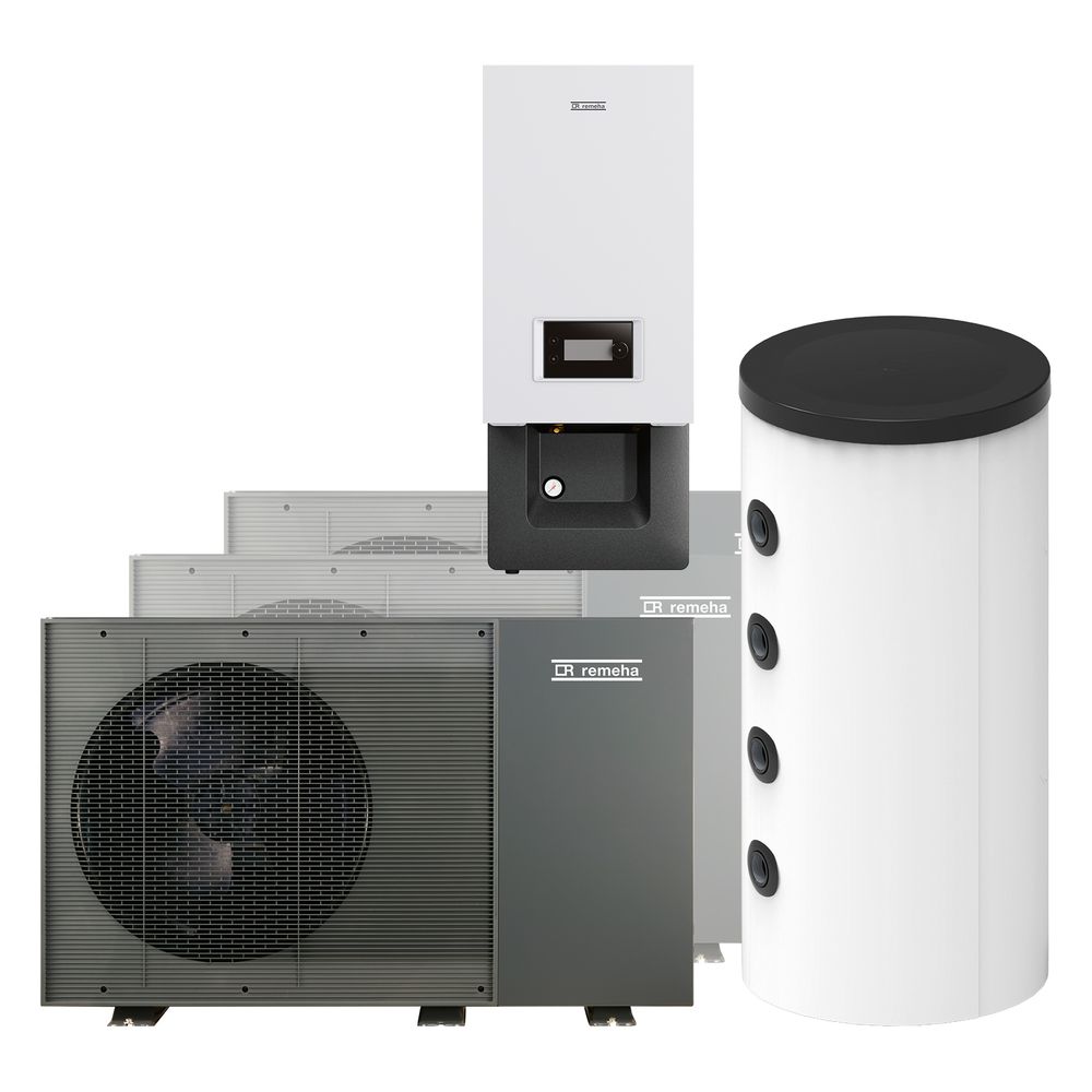 Pompe à chaleur air-eau monobloc en cascade Remeha Confida - Pack Confida 40 E, Confida MB 400-14, 300L, Réf. 7904064