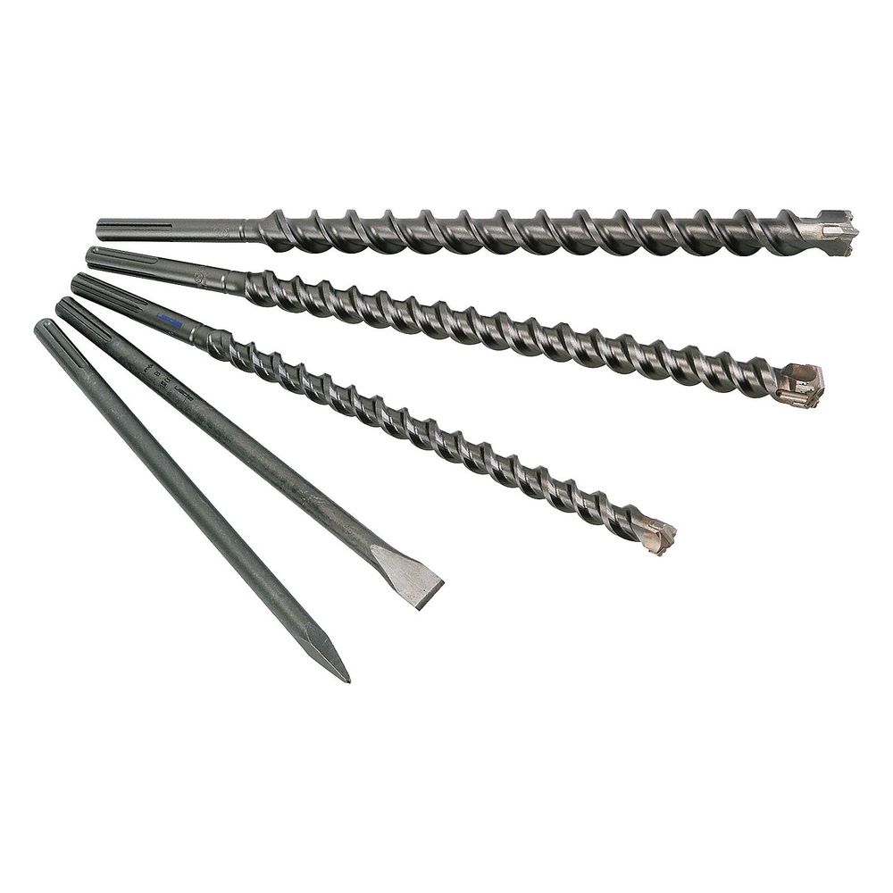 Set de burins et forets SDS-max Alpen 5 pièces, 3 forets 25/30/35 mm 520 mm, 1 burin plat 25x400 mm, 1 burin pointu 400 mm