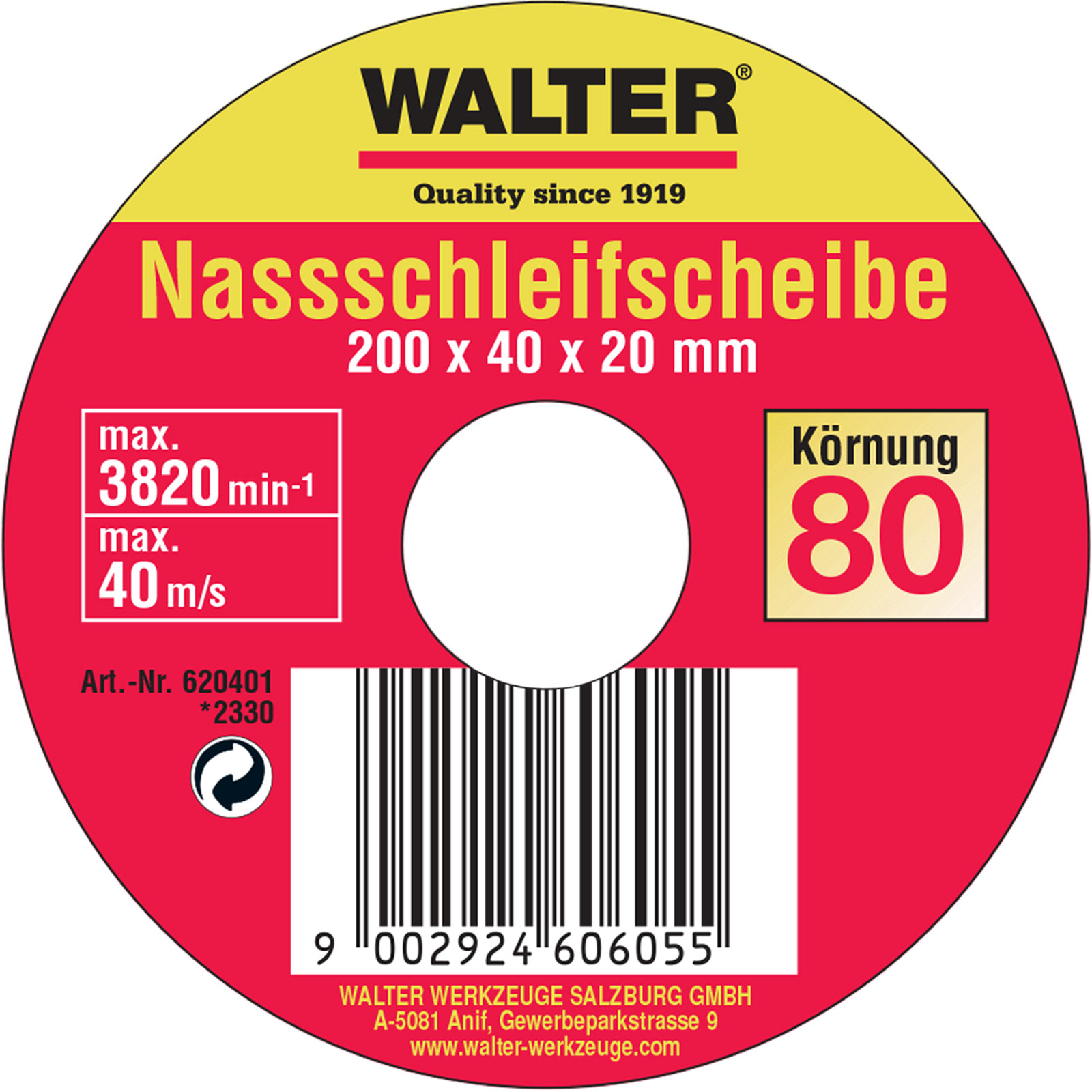 Meule à tronçonner humide WALTER - 620401