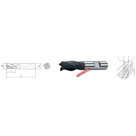 ELMAG Fraise à queue cylindrique HSSE DIN 844