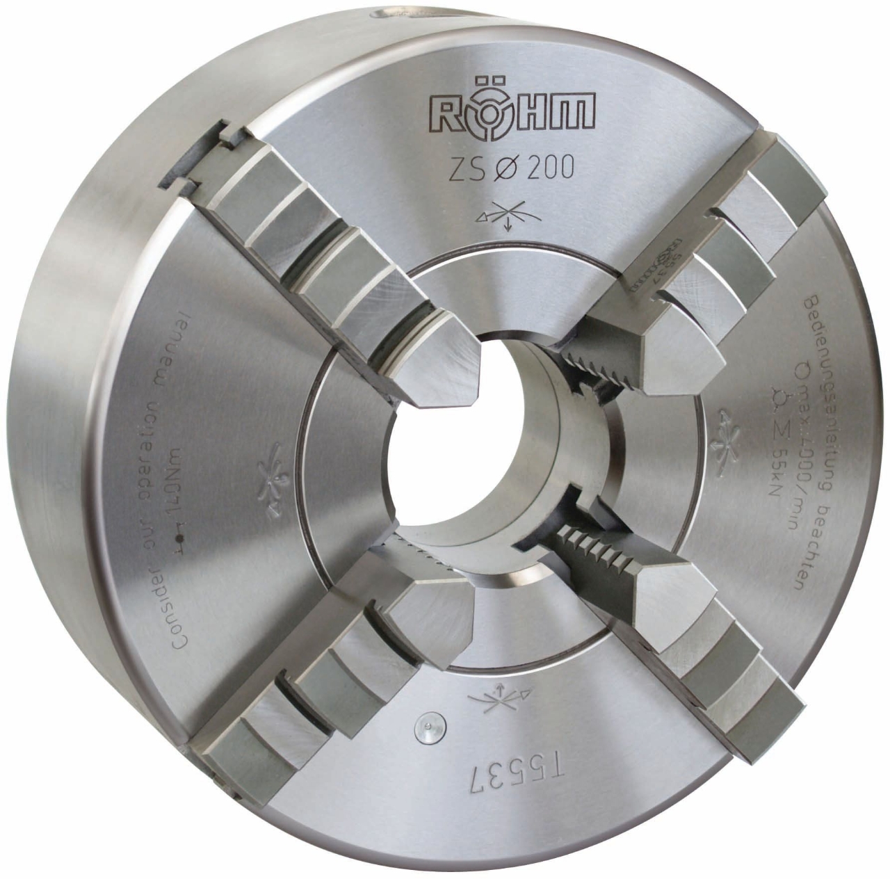 ELMAG RÖHM Mandrin à 4 mors DM 315, DIN 55029, corps en acier, Camlock