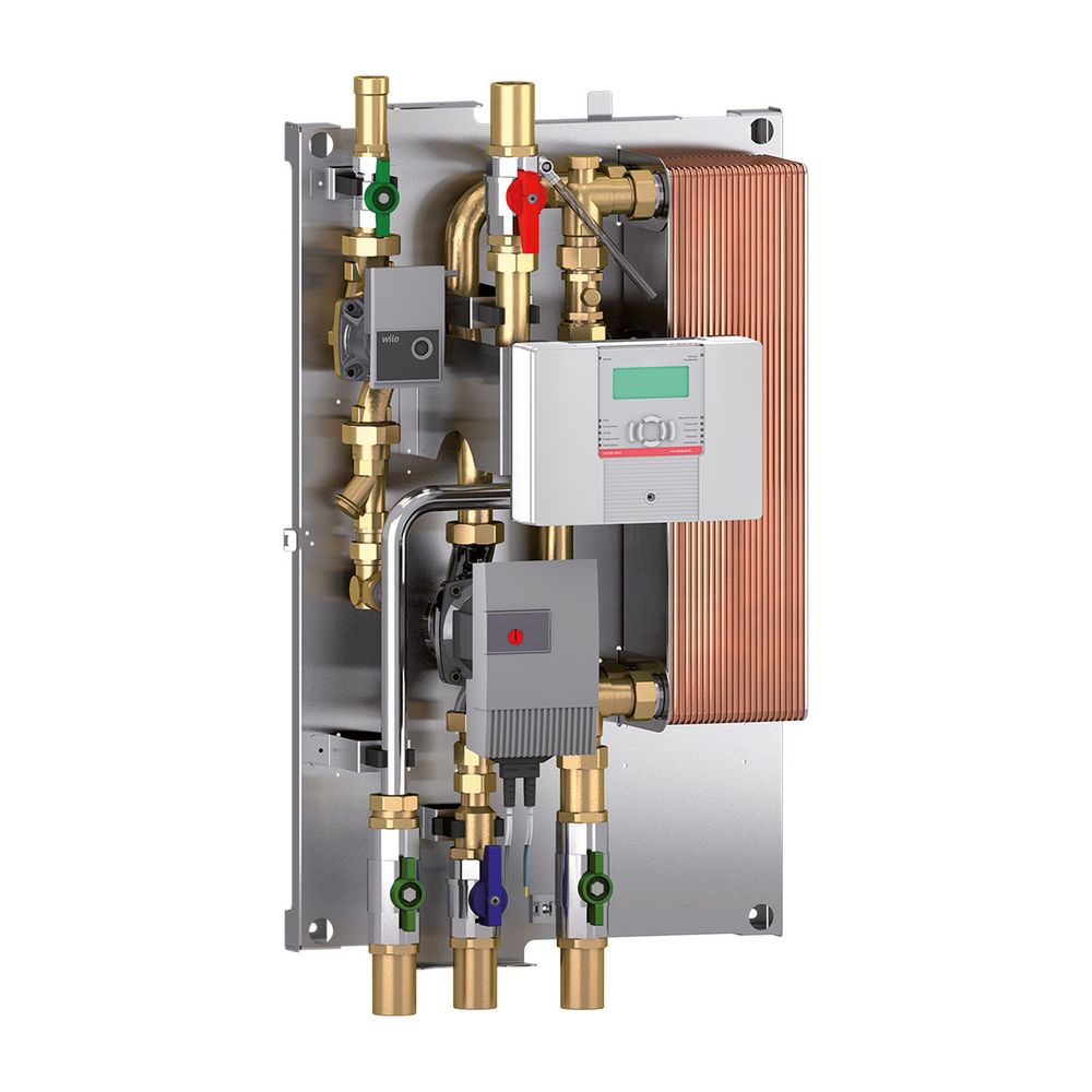 Station d'eau chaude Fröling FWS 80 VA soudée, production d'eau chaude instantanée par principe de chauffe-eau à débit