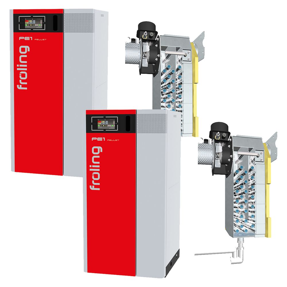 Fröling 2 x PE1 Pellet 25 avec rendement calorifique