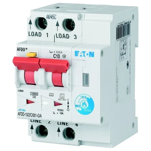 Disjoncteur différentiel de protection contre les incendies Eaton AFDD-10/2/C/001-G/A