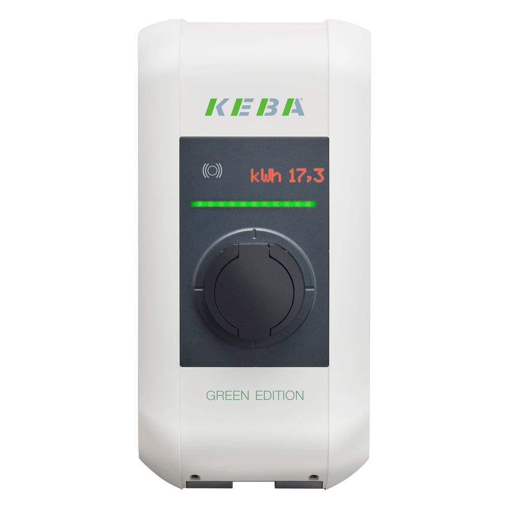 Borneo KeContact P30 c-series, 22 kW, IP54, IK10, blanc pur/gris anthracite