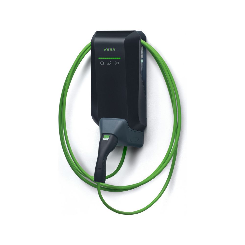Wallbox KeContact P40 Pro de KEBA, 22 kW, triphasée, câble de 6 m, RFID, noire, plastique