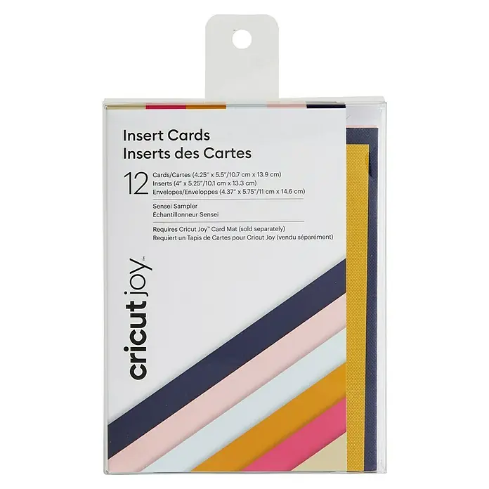 Set de cartes à en-tête Cricut Joy™, motif Sensei, triées par couleur – 12 pièces