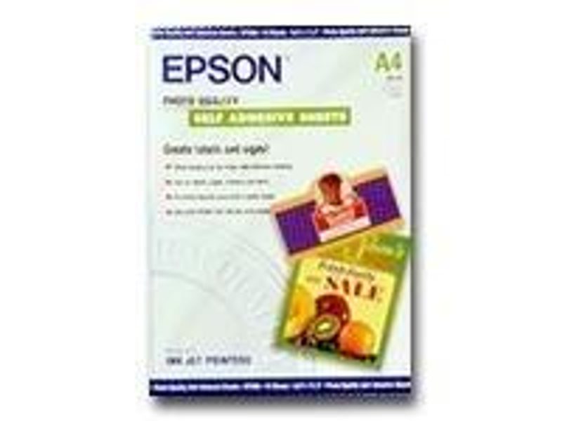 Feuilles autocollantes photo haute qualité Epson - A4 (210 x 297 mm) - 167 g/m² - 10 feuilles - pour Stylus